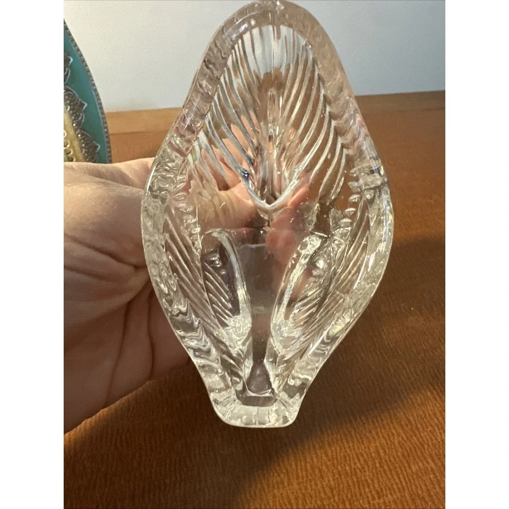 Anna Hutte‎ Bleikristall Swan Trinket Dish, 24% Lead Crystal, Germany Vintage